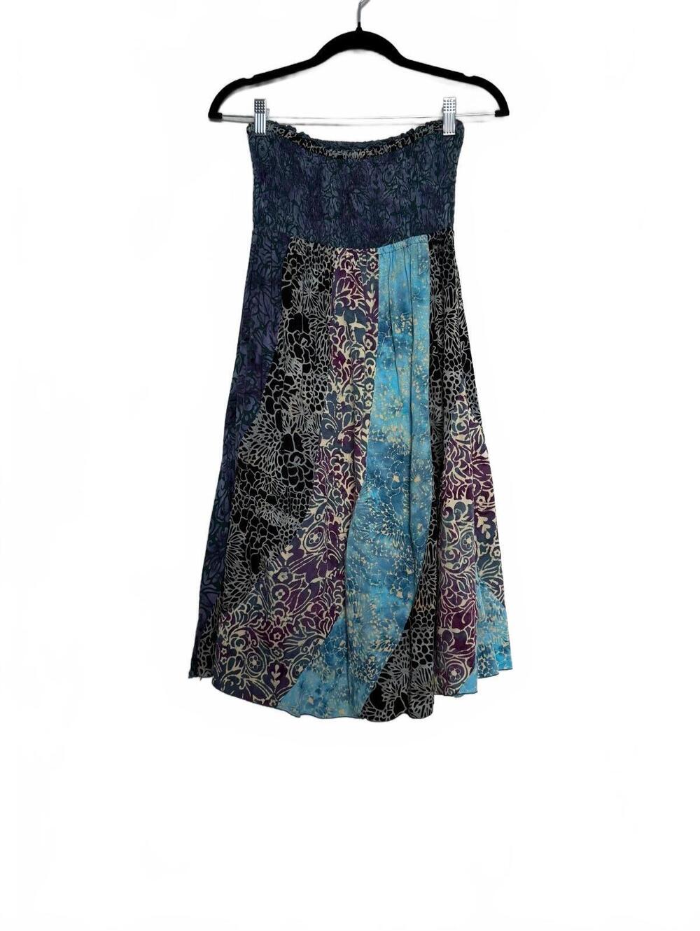 Y2K Bohemian Strapless Patchwork Dress